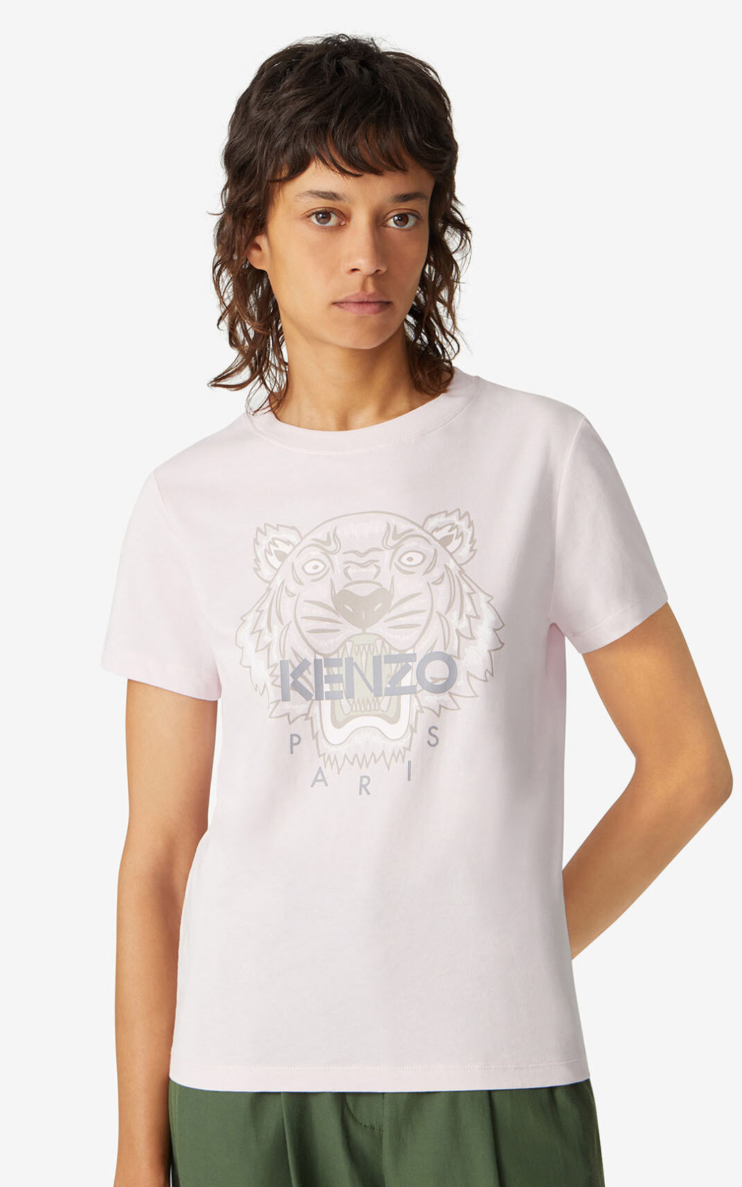 T Shirt Kenzo Tiger Femme Rose | XBFY-79483